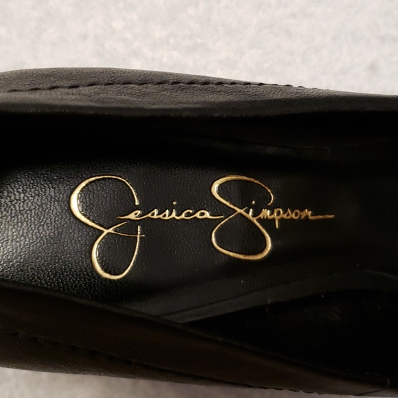 Jessica Simpson Ocho wedge heels,black leather, 7 - Picture 7 of 11